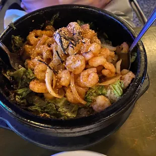 a bowl of food on a table