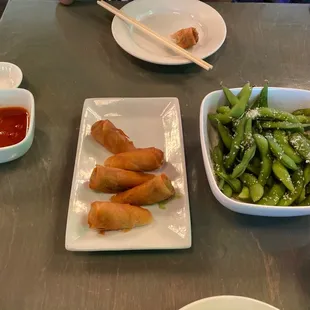 Edamame and Spring Roll