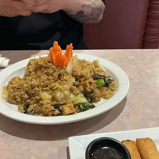 Basil fried rice with tofu