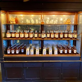 a display case full of bottles