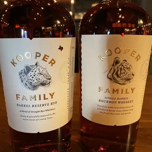 Kooper family Whiskey bottles