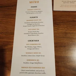 menu