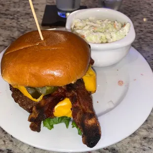 Ronan burger with coleslaw
