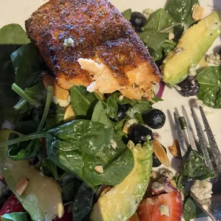 Caesar with blackened salmon