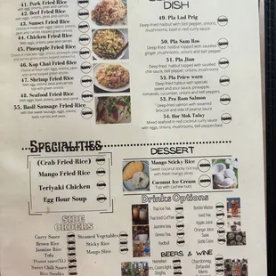 sushi and sashimi, menu