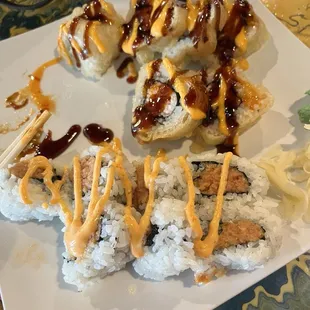 Spicy Tuna Roll and Sushi Bomb Roll