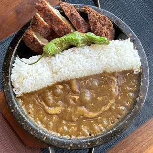 Curry katsu hot stone
