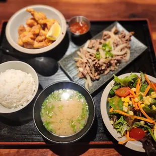 Bento Dinner with Bulgogi Beef &amp; Sesame Chicken