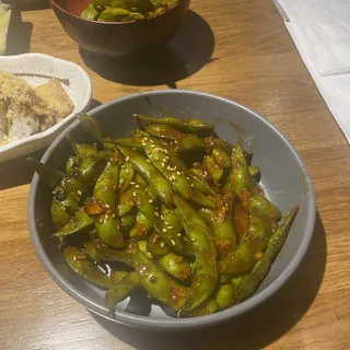 Spicy Garlic Edamame