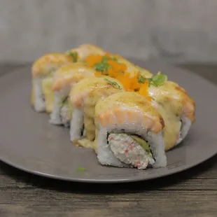 salmon, avocado, and cheese