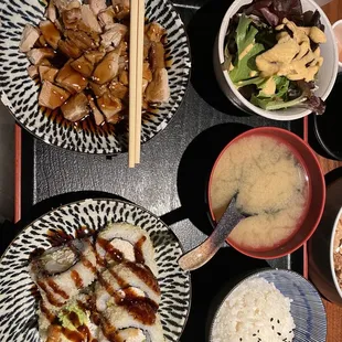 Chicken teriyaki and crispy roll dinner 2 Items Bento (new)