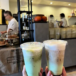 Pandan matcha &amp; kopi keplon
