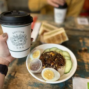 Nasi Lemak and Kaya Butter Toast