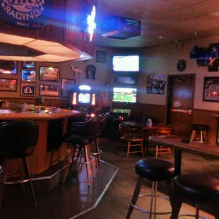 a pool table and bar