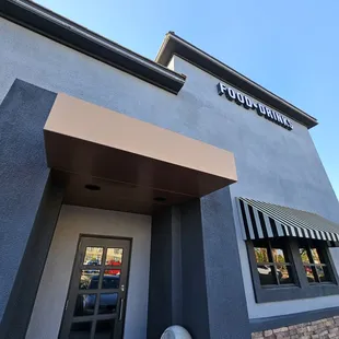 the front of the building