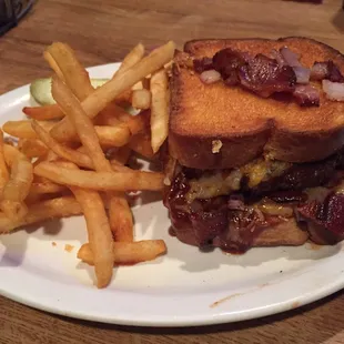 Texas Kegger Burger with Fries. Very good!