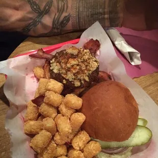 Black and bleu burger