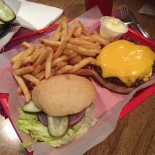 Fries and burger