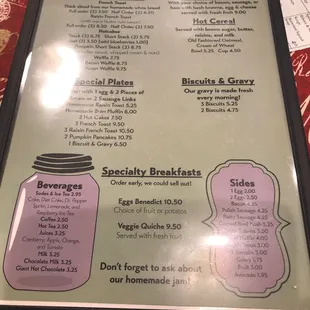 menu