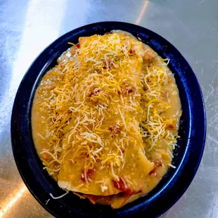 Chorizo burrito with green chili