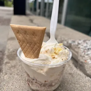 Pancake Batter on top with Cookie Dough on the bottom!