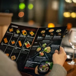 menu, sushi and sashimi