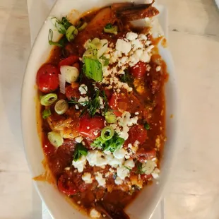 Shrimp saganaki