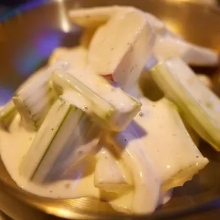 Celery, onion, apple salad