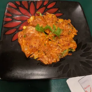 a plate of food on a table