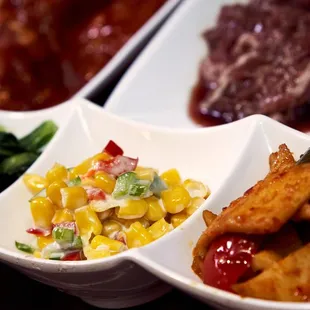 a variety of asian dishes