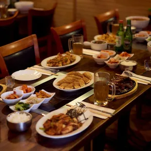 a table full of food