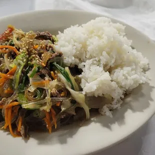 Kids rice and japjae