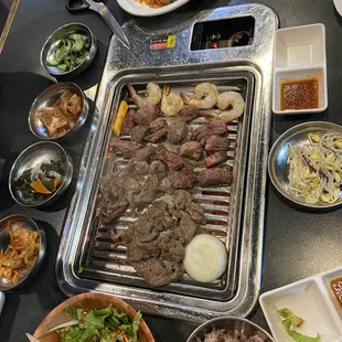 a table full of asian food