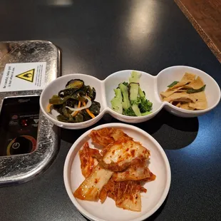 Banchan set with Kim chi!