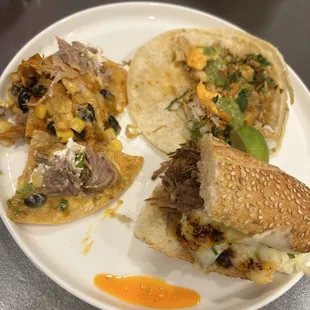 Kimchi nachos, spicy chicken tacos, and Korean Bulgogi Beef Cheesesteak