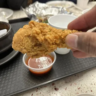 chicken wings and fried chicken, food