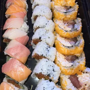 Sushi Station Roll, Spicy Tuna Roll, 4 Season Roll