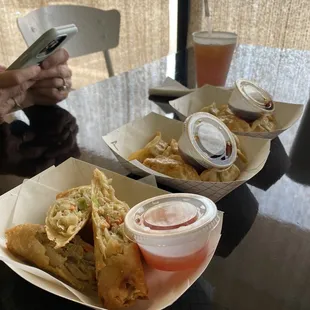 Egg rolls and dumplings