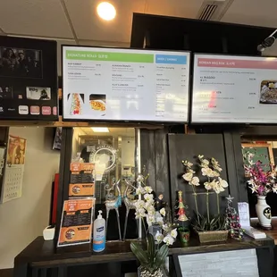 menus on the wall