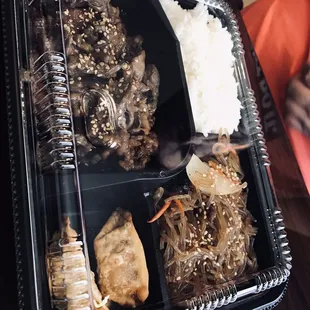 Beef bulgogi box - asked for japchae noodles instead of kimchi which they nicely made for us. It's not on the menu.