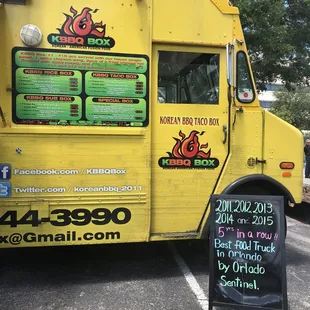 a yellow food truck