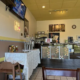 Water station and order counter.