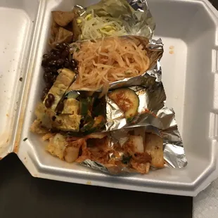 "Sides" served with entree- kimchi and idk what else