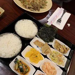 #22. Japchae   &amp; fancy Korean side dishes with rice