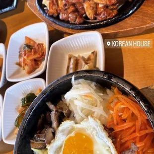 various dishes of food on a table