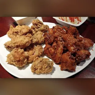 Half &amp; Half Whole Fried Chicken - Korean style