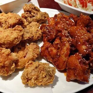 Deep Fried Chicken - Half Korean Style & Half Plain