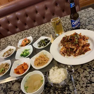 Marinated Raw Crab  with the bahn chan.  And super cold beer