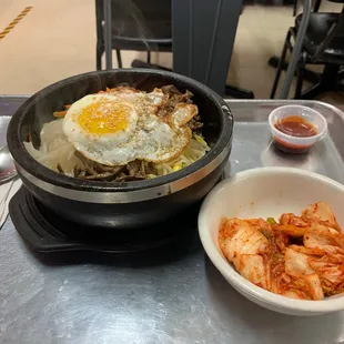 Bibimbap and kimchi