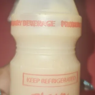 Probiotic yogurt drink...served at end of dinner